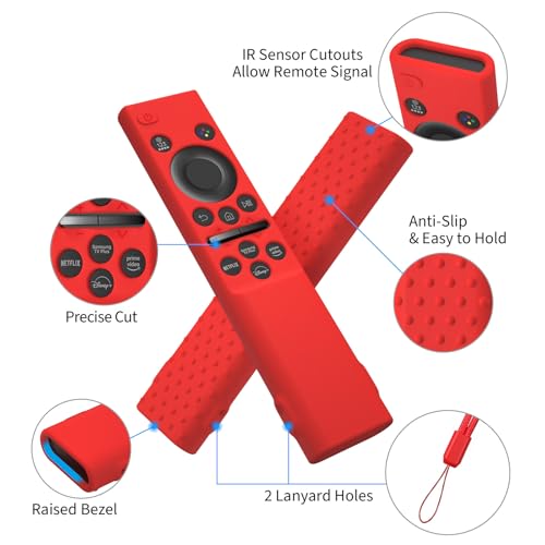 Hi Color Remote Cover for Samsung BN59-01388 BN59-01393 Silicone Remote Case Protective Sleeve (red) - color: red