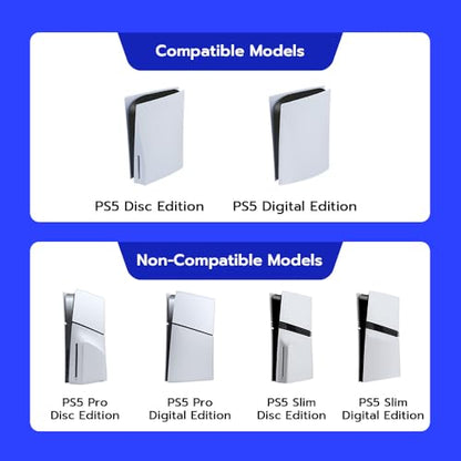 Mcbazel Cooling Fan and Dual Controller Charger Station for PS5 Console, Cooler Station and Charging Dock with Extra USB Ports for PlayStation 5 UHD and Digital Edition - Black(NOT for PS5 Slim/Pro)