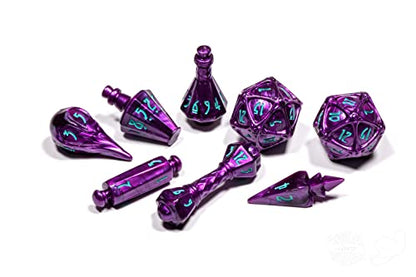 PolyHero Wizard Dice Set – Wizardstone | Polyheadral Shaped Dice for D&D & RPG - Role Playing Games | 8-Piece Themed Set, Unique Gift for Tabletop Gamers - color: Wizardstone