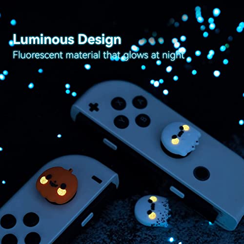 GeekShare Switch Accessories Kawaii Pumpkin Ghost Silicone Thumb Grips & Joystick Covers Compatible with Switch/OLED/Lite (4PCS) - Spooky for Gamers - color: Pumpkin
