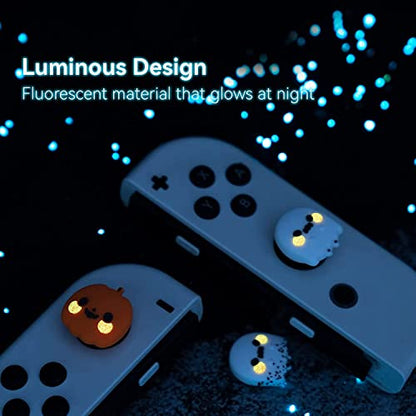 GeekShare Switch Accessories Kawaii Pumpkin Ghost Silicone Thumb Grips & Joystick Covers Compatible with Switch/OLED/Lite (4PCS) - Spooky for Gamers - color: Pumpkin