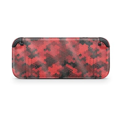 Glossy Glitter Gaming Skin Compatible with Nintendo Switch 2 Console Only - Red Hexa Camo - Premium 3M Vinyl Protective Wrap Decal Cover - Easy to Apply | Crafted in The USA by MightySkins - color: Red Hexa Camo, size: Switch 2 Console Skin Only, style: G