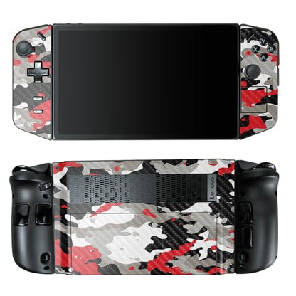 Carbon Fiber Gaming Skin Compatible with Lenovo Legion Go - Red Camo - Premium 3M Vinyl Protective Wrap Decal Cover - Easy to Apply | Crafted in The USA by MightySkins - color: Red Camo, style: Carbon Fiber Textured Finish
