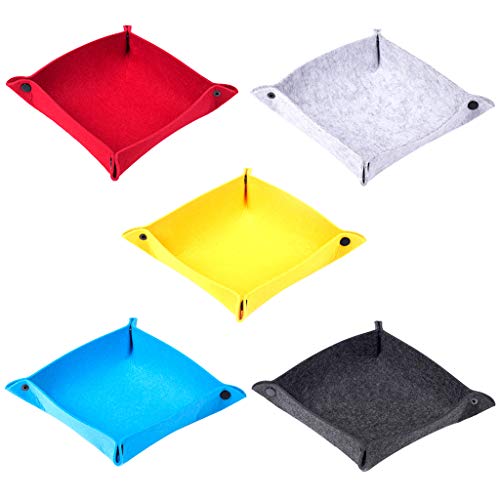 Felt Dice Tray Board Game Foldable Storage Box Square Jewelry for Wallet Coin Desktop Sundries Bins Dice Cup Cup and Tray Set