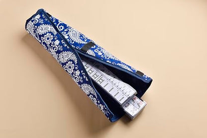 Mose Cafolo American Mahjong Set, Blue Paisley Carrying Bag,166 Premium White Tiles,4 All-in-One Color Rack/Pushers Complete Mahjong Tiles Set (Ma Jong, Mah-Jongg, Majiang) - color: American Mahjong With Blue Paisley Bag