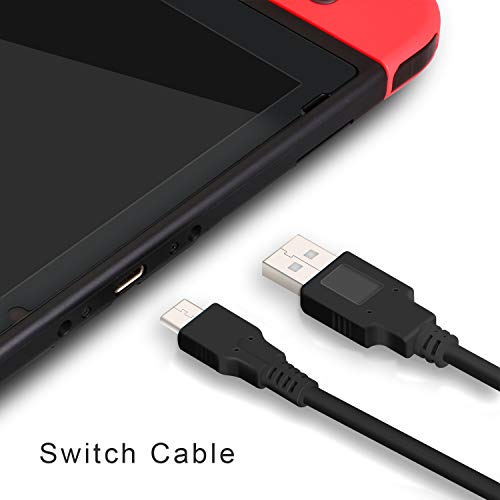 ECHZOVE Charger Compatible with Nintendo Switch, Charging Cable Compatible with Nintendo Switch, Charger Cable Compatible with Nintendo Switch Pro Controllers - Black (4.92ft) - color: Black