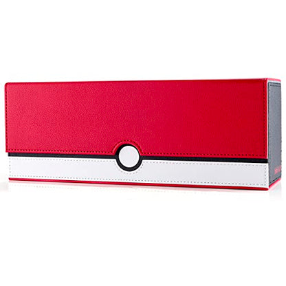 tombert Premium Deck Box Case for PTCG MTG, Large Capacity with 4 Dividers, Fits 800+ Sleeveless Cards or 500+ Sleeved TCG Trading Card Games(Red & White) - size: 800 cards
