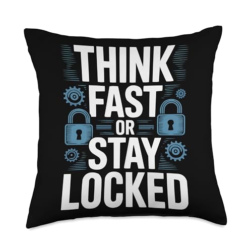 Escape Room Game Lockpicking Puzzle Room Exit Game Throw Pillow - size: 18x18