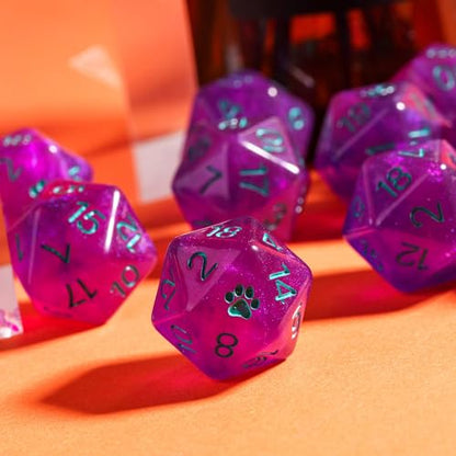 10 Pieces Purple D20 Dice, Set of 10, 20 Sided Dice D20 for DND RPG Tabletop Game - color: 10pcs D20 Purple