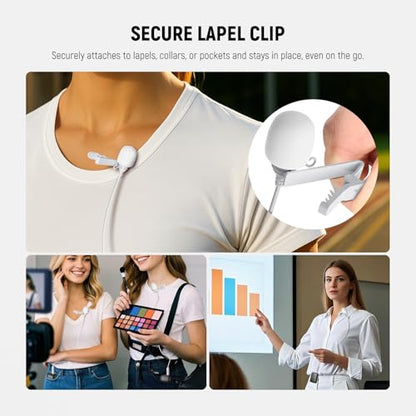 NEEWER 2 Pack Lavalier Lapel Microphone Compatible with Rode Wireless GO II 2 DJI Wireless Mic Transmitter, Omnidirectional Condenser Wired Clip On Lav Mic for Stage YouTube Live Streaming, CM5, White - style: CM5(2-Pack&White)w/3.5mm TRS Plug