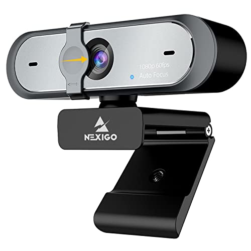 NexiGo N660P 1080P 60FPS Webcam with Software Control, Dual Microphone & Cover, Autofocus, HD USB Computer Web Camera, for OBS/Gaming/Zoom/Skype/FaceTime/Teams/Twitch - size: Small