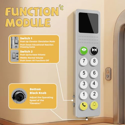 Elevator Activity Panel, Travel Busy Board for Toddlers 2-4 | Sensory light switch & braille button, safe montessori busy board, cause and effect toys autism gifts for 18M+