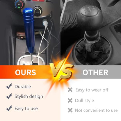 5inch Aluminum Alloy Shift Knob, Heavy Duty Car Gear Lever Stick Shifter Handle fit Most Automatic Manual Vehicle Blue - color: Blue, size: 13cm