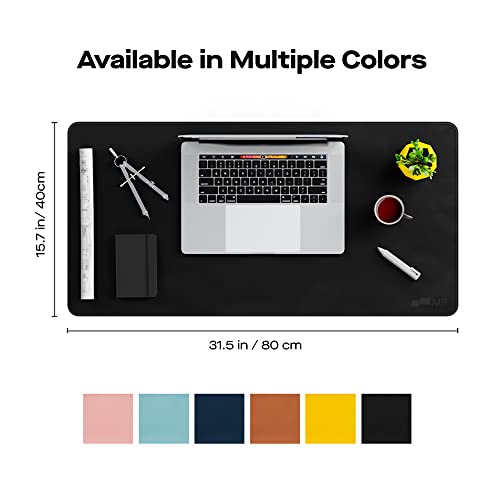 Mobile Pixels Desk Pad, Large PU Leather Desk Mat (Graphite Black) | Waterproof, Spill-Resistant, Non-Slip Base, Upscaled Stitched Large Extended PU Leather Protective Desk Mat, 31.5" x 15.75 - color: Graphite Black