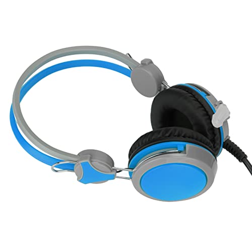 Gaming Headset with Noise Cancelling Features Ergonomic Wired Game Headphone for PC and Skype 40mm Drivers (Blue) - color: Blue