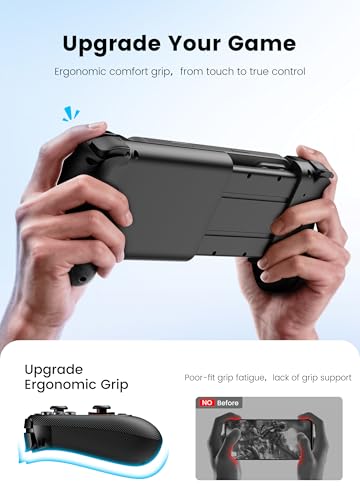 Wireless Phone Controller for iPhone/Android with Hall Joystick, Moblie Controller for iPhone Support Xbox Game Pass, Steam Link, Call of Duty, Roblox, Handheld Gaming Gamepad, Nintendo DS Consoles - color: Black