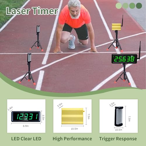Sprint Timer for Track Wireless Race Clock, Stopwatch for Speed Training, Adjustable Tripod Precision Laser Racing Time（Smaller Tripod） - style: Smaller Tripod