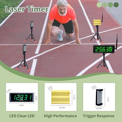 Sprint Timer for Track Wireless Race Clock, Stopwatch for Speed Training, Adjustable Tripod Precision Laser Racing Time（Smaller Tripod） - style: Smaller Tripod