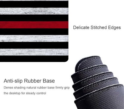 Thin Red Line with USA Flag Large Gaming Mouse Pad for Desk, Desk Mat with Seamed Edges, Waterproof Desk Pad, Non-Slip Rubber Base, 31.5x11.8 Inch Keyboard Pad Computer Mat, Big XL Mousepad - color: Thin Red Line With Usa Flag