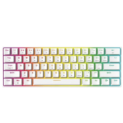 FANTECH Maxfit61 60% Mechanical Keyboard - Hot Swappable Blue Switch, White - color: BlueSW(Clicky)-White