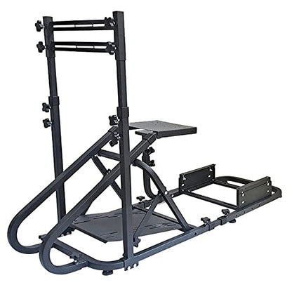 WTRAVEL Racing Simulator Cockpit with Wheel Stand and Racing Seat for All Logitech G920|G25|G27|G29| Thrustmaster | Compatible with Xbox, PS4, PS5, PC Platforms (Black+Gray) - color: Black+gray