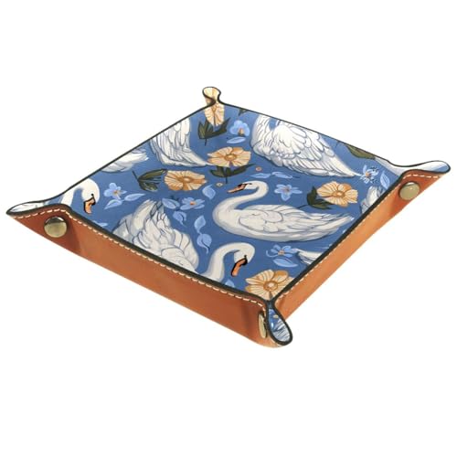 Swans Flowers Dice Tray Dice Rolling Tray Folding Dice Holder for Dice Games, Like RPG, DND and Other Table Games - color: Multi 12