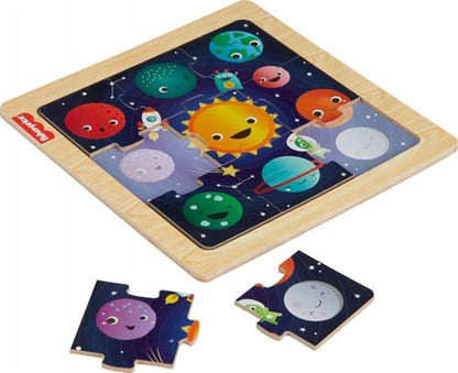 Fisher-Price Wooden Fun Planets Puzzle Baby Toy for Kids 2 Years and Up