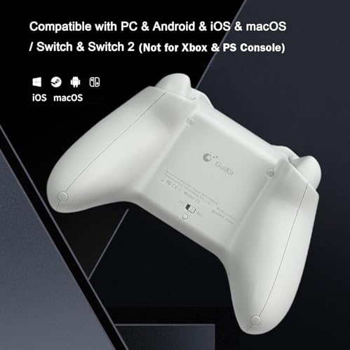 GuliKit ES Wireless PC Controller –3.25ms Low Latency,Hall Effect Joysticks | For PC/Steam/Switch/Android/iOS, Anti-Drift/Anti-Snapback,Switch 2 Wakeup,Gyro Motion Aim,30H Battery, Hall Trigger - color: ES-Hall Joysticks-Grey