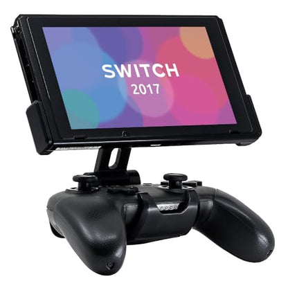 Fixture S1 Gaming Console Monitor and Controller Mount Compatible with Nintendo Switch and Pro Controller, Adjustable Video Game Holder Stand Clip, Gray - size: S1 - For Switch (2017)