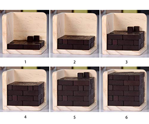 AHYUAN Wooden Brain Teaser Puzzles Cube Stocking Stuffers Wooden Puzzles T-Shaped Jigsaw Logic Puzzle Educational Games Toy for Kids and Adults (Coffee) - color: Coffee