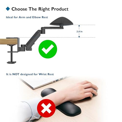 BONTEC Adjustable Arm Rest for Desk, 360° Rotating & Extendable, Aluminum | Ergonomic Elbow Pad, Durable Keyboard and Computer Support, Office or Gaming Accessories, Comfortable During Work Sessions