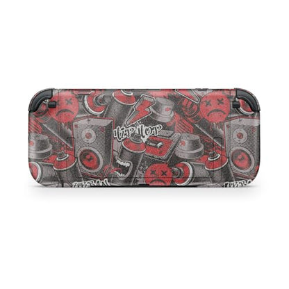 Glossy Glitter Gaming Skin Compatible with Nintendo Switch 2 Console Only - Red Hip Hop - Premium 3M Vinyl Protective Wrap Decal Cover - Easy to Apply | Crafted in The USA by MightySkins - color: Red Hip Hop, size: Switch 2 Console Skin Only, style: Gloss