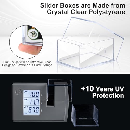 10-Pack 100-Count Deck-Case Card-Box - 2 Piece Trading Card Storage Box, Trading Deck Boxes, Clear Case Collection Storage Box for Gaming, Sports, Playing