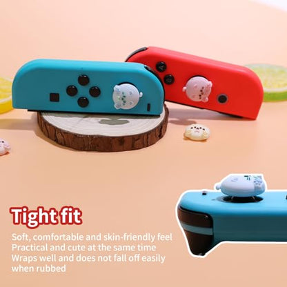 Switch Thumb Grips Caps, 4 PCS Cute Kawaii Kitty 3D Silicone Analog Thumbstick Button Cover Compatible with Nintendo Switch Lite/OLED Joystick Caps, 4 Color Cat - color: 4 Color Cat