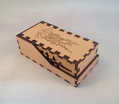 Seahorse Mini Dice Tower v1 Green Acrylic Window Laser Cut MDF Unique Fast Shipping