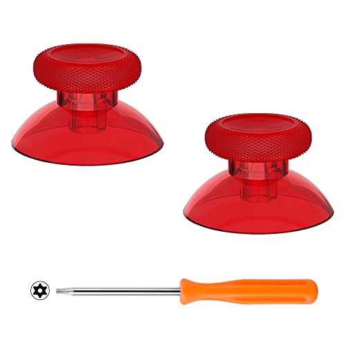 eXtremeRate Replacement Thumbsticks for Xbox Series X/S Controller, Joysticks Repair Kit Accessories, Custom Analog Stick Buttons for Xbox One S/X/Elite Controller - Clear Red - color: Clear Red