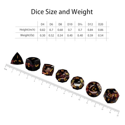 Crystal Amethyst Polyhedral Dice Set for DND (7-Piece) - Hand-Polished Gemstone Gaming Dice for Dungeons and Dragons & Tabletop RPGs, with Gift Case - color: Zs-jh