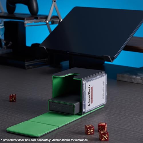 Pocket Dice Box (Adventurer Module) - Built-in Life Tracker - Fits 15 Counter Dice (15 mm) or 30+ Unsleeved Cards - Stores Inside Adventurer - MTG, PTCG & More (2. Enigma (Black/Blue)) - color: 2. Enigma (Black/Blue)