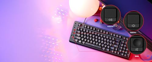 HyperX Eve 1800 – Gaming Keyboard, 1800 Form Factor,10 Zone Customizable RGB Lighting, Built-in Media Buttons, Membrane Switches, – Black - size: Compact