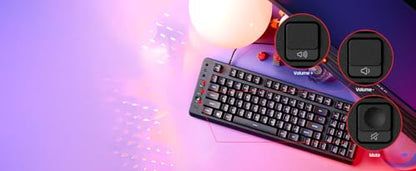 HyperX Eve 1800 – Gaming Keyboard, 1800 Form Factor,10 Zone Customizable RGB Lighting, Built-in Media Buttons, Membrane Switches, – Black - size: Compact