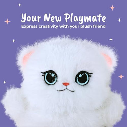 Reusable Sticker Book Dress Up Kitten Activity Set with Plush Toy | Includes 300+ reusable stickers and a soft plush kitten toy. Fashion-themed creative play for girls ages 3–8 - color: Kitten Book With Plush Toy