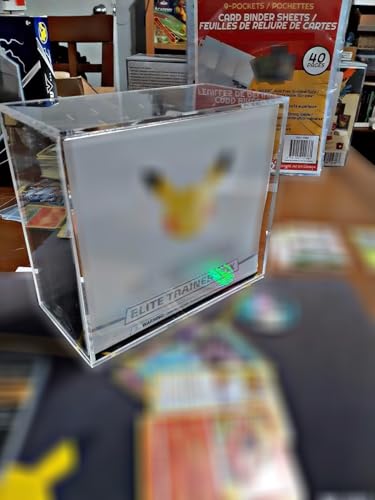 EVORETRO ETB Acrylic Case Protector for Pokemon, Sliding-Lid Design | 4 Pack | 4.0mm Thick | UV-Resistant & Acid-Free | Stackable | Clear | Scratch-Resistant | Not for Booster Box, UPC, SPC - style: ETB Lid (4)