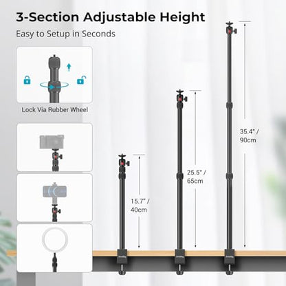 SMALLRIG Camera Desk Mount C Stand, 15"-35" Adjustable Desk Tripod Light Stand, Tabletop C Clamp for Webcam, DSLR Camera, Ring Light, Live Streaming, Photo Video Shooting - style: Clamp 3488