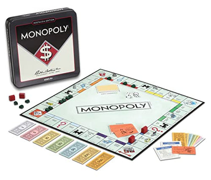 Monopoly Nostalgia Edition Board Game in Collectible Tin by WS Game Company - Vintage Style Property Trading Board Games for Ages 8+