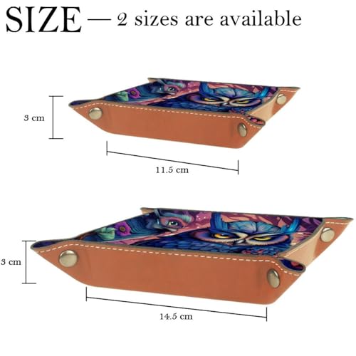Colorful Owls Dice Tray PU Leather Dice Rolling Tray Folding Dice Holder for Dice Games, Like RPG, DND and Other Table Games - color: Multi 5