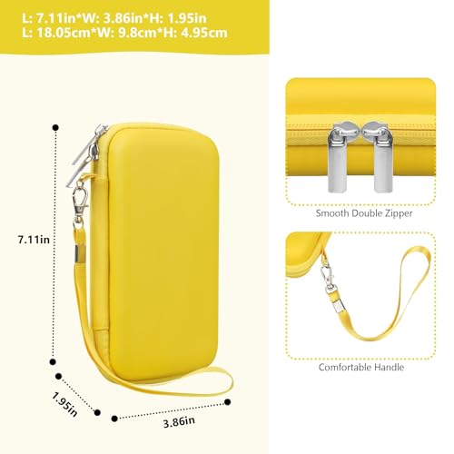 Supmay Hard Travel Case for My Arcade Pac Man Pocket Player Handheld Game Console, Portable Video Game System Handheld Game Protection Case with Mesh Pocket for Batteries and USB-C Cable, Yellow - color: Yellow