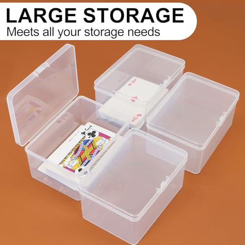 Uncle Yang 4PCS Plastic Game Card Storage Box Playing Card Case (NO Cards) | Card Game Storage High Capacity Playing Cards Case Compatible with Medium UNO Card Game