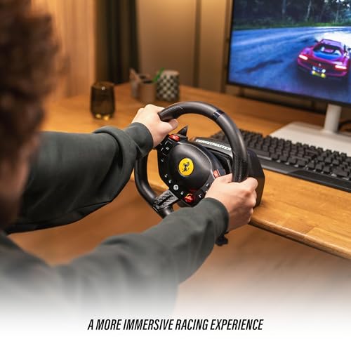 Thrustmaster T98 X Ferrari Licensed Racing Wheel & Pedal Set - XBOX & PC | 240-degree rotation, bungee-cord resistance, paddle shifters, 3 driving modes, Hall-Effect sensors, tool-free desk clamp - style: Xbox | PC