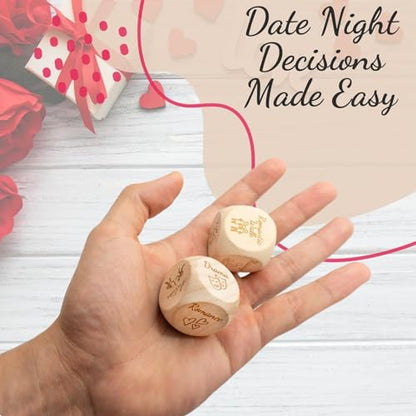 Deluxe Date Night Dice Game – 6 Dice, Decision Coin, Game Board & Carry Bag – Couples Gift for Newlyweds, Anniversary, Wedding, Bachelorette, Bridal Shower, Valentine's Day – Wife, Husband, Girlfriend - style: Deluxe Set