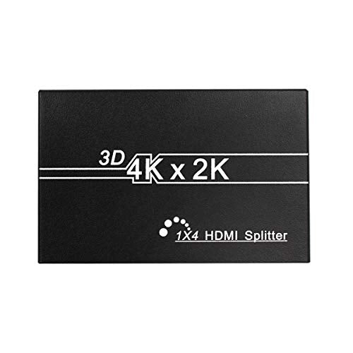Wiistar HDMI Splitter 1 in 4 Out 4K@30Hz Full HD1080P Video Splitter | HDMI1.4 Audio Video Distributor Splitter 1x4 Compatible with Xbox PS3 PS4 Fire Stick Roku Blu-Ray Player HDTV